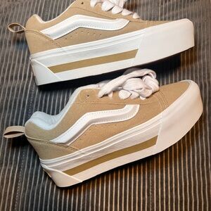 Vans Kids Tan and White Sneakers
